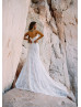 Strapless Ivory Lace Open Back Wedding Dress